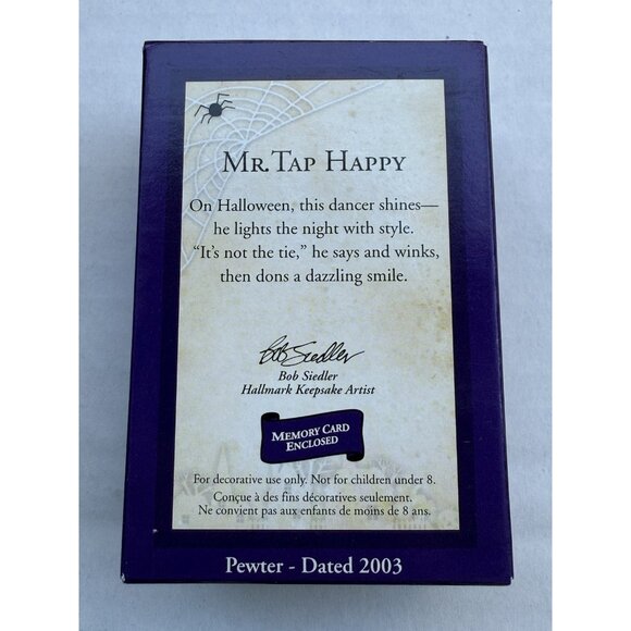 2003 Hallmark Keepsake Pewter Ornament Mr Tap Happy Skeleton Halloween MM20 - Picture 2 of 8